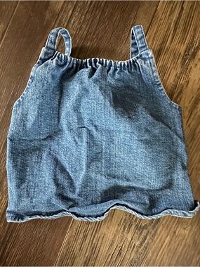 Baby GAP denim jean summer halter top buttons down back adjustable straps 6-12 m